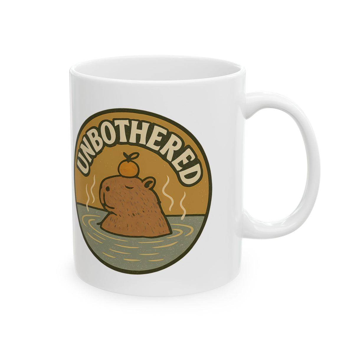 Funny Unbothered Capybara Hot Spring Chill Animal Coffee Mug