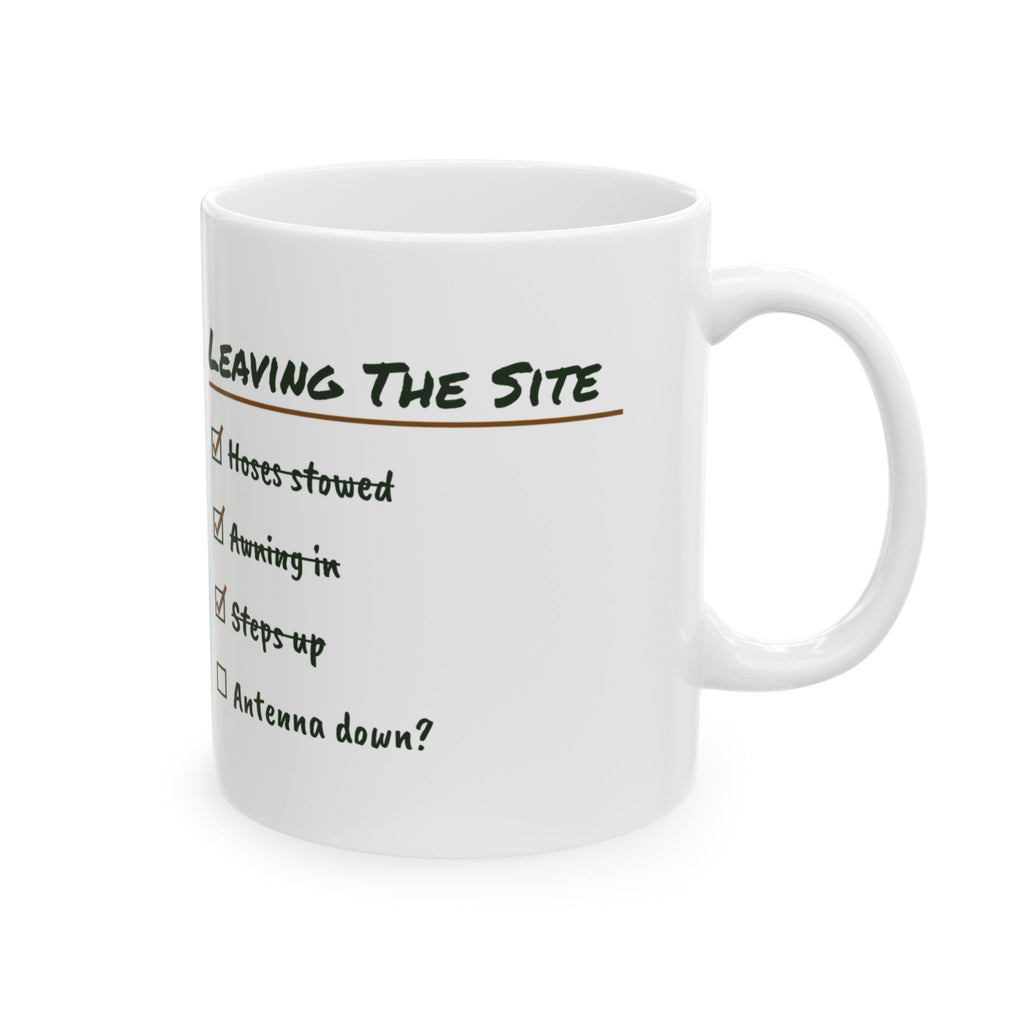 RV Coffee Mug Leaving The Site Checklist Is The Antenna Down