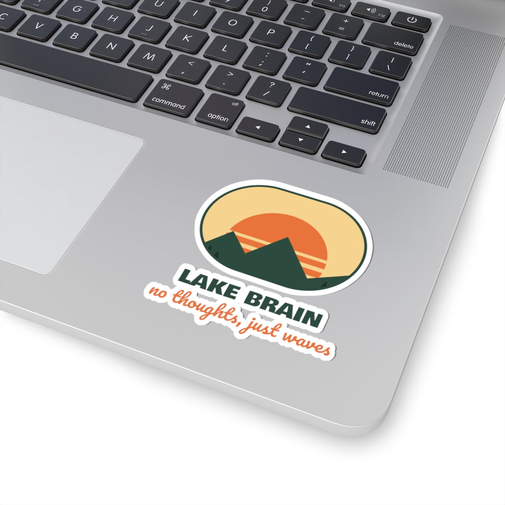 Lake Brain Sticker No Thoughts Just Waves