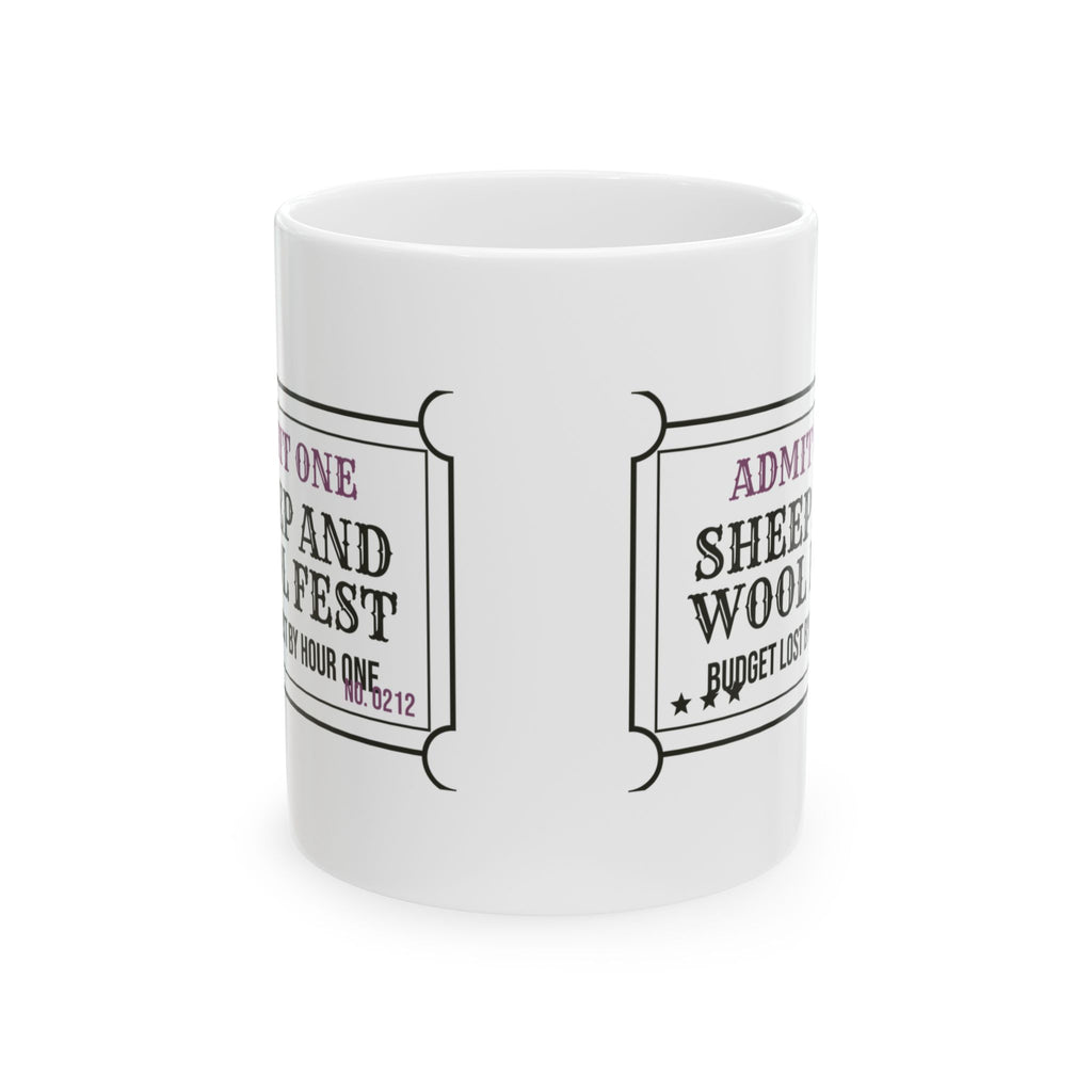 Funny Knitting Mug Wool Fest Budget Lost By Hour One Ticket For Knitters