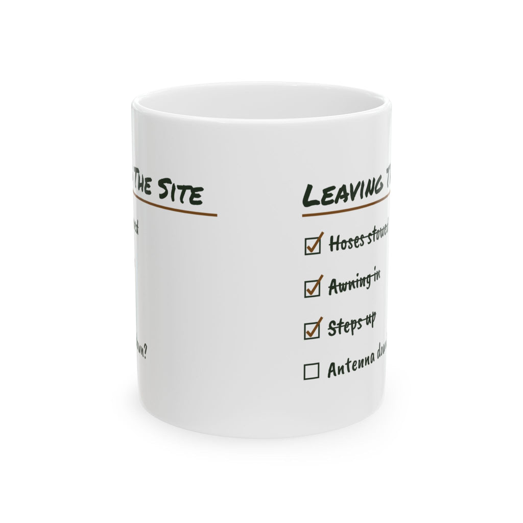 RV Coffee Mug Leaving The Site Checklist Is The Antenna Down
