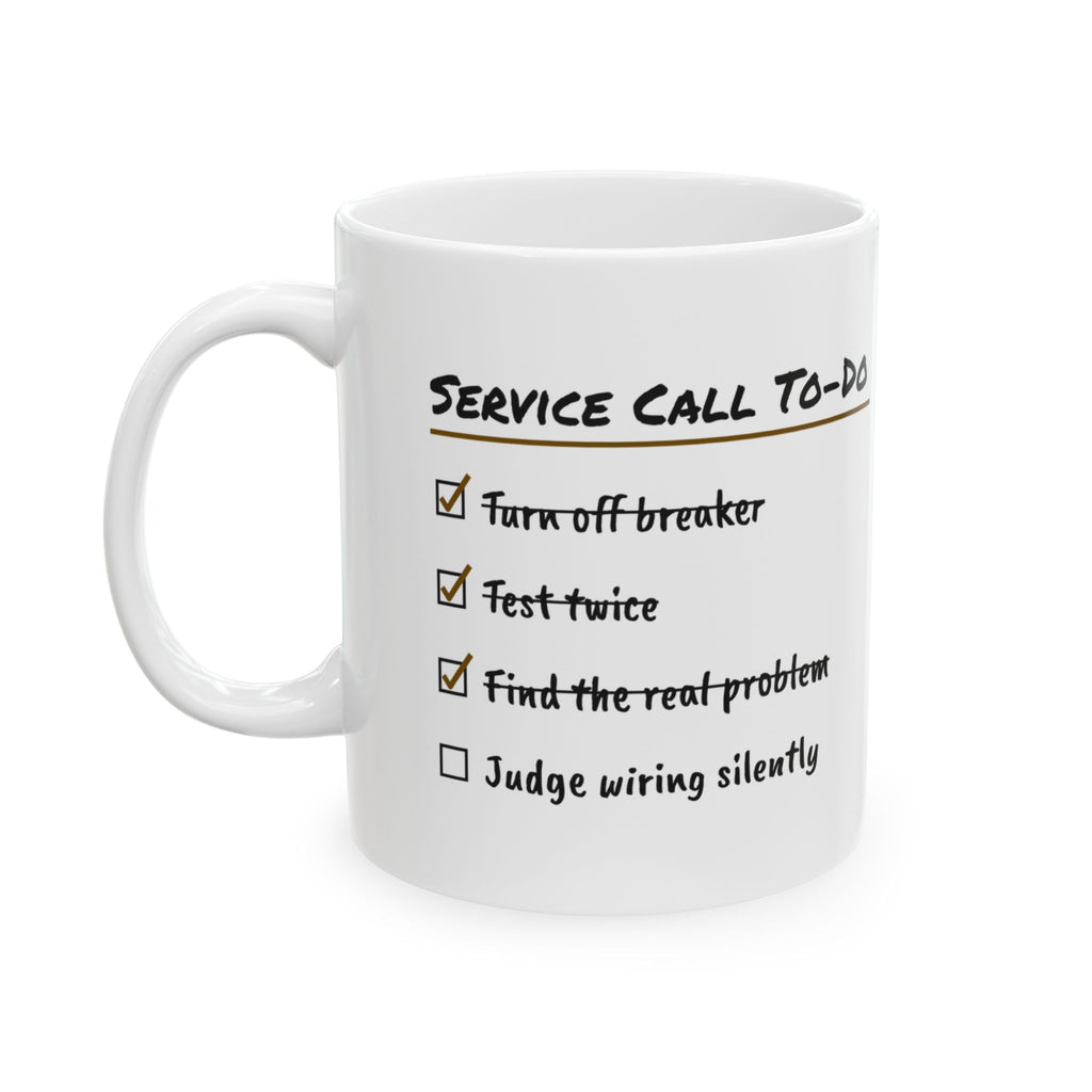 Service Call Checklist Coffee Mug For Electrician