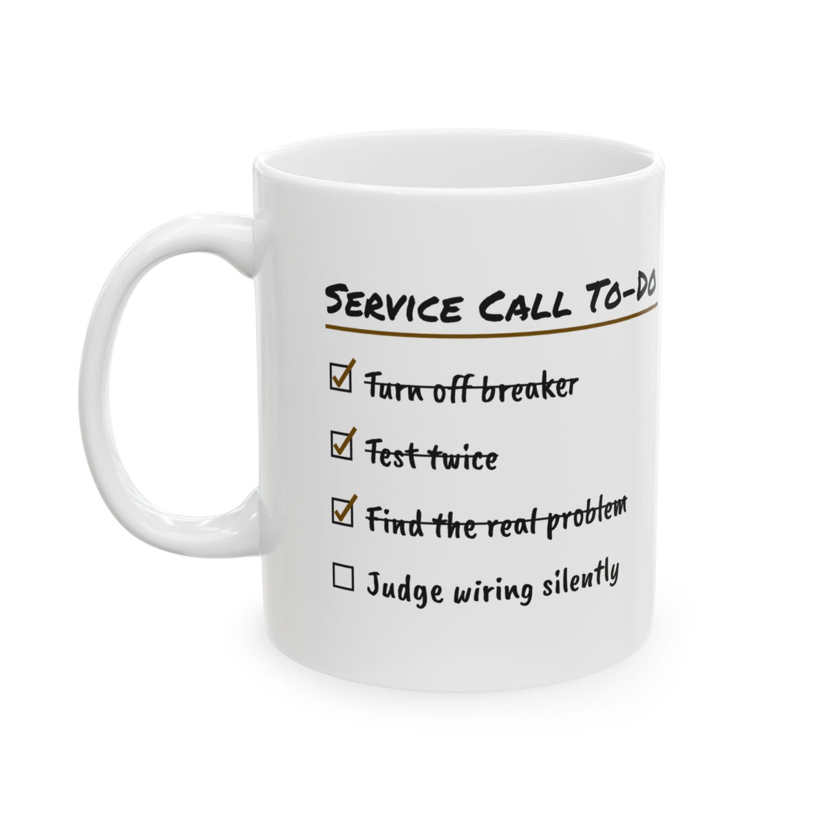 Service Call Checklist Coffee Mug For Electrician