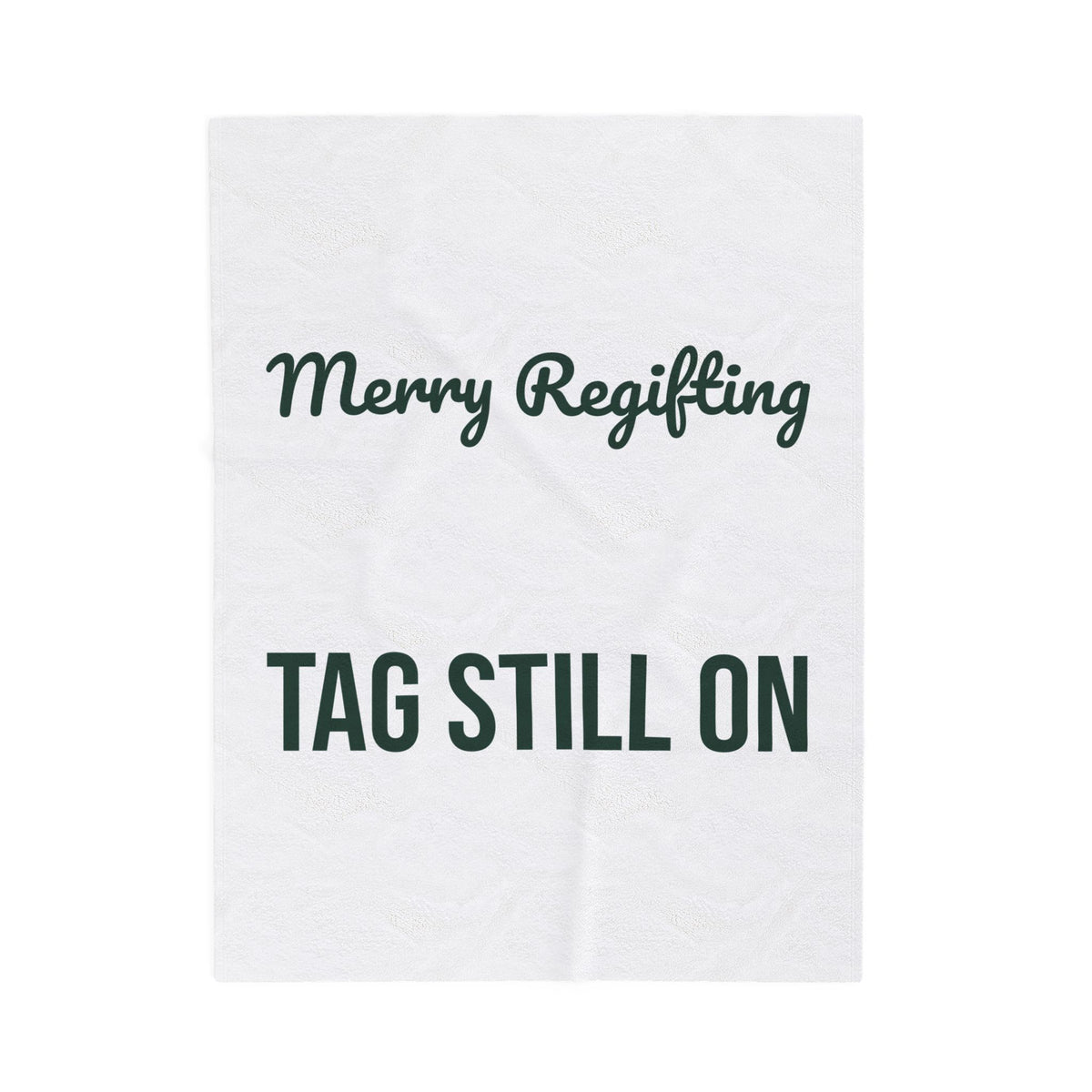 Funny White Elephant Throw Blanket Merry Regifting Tag Still On