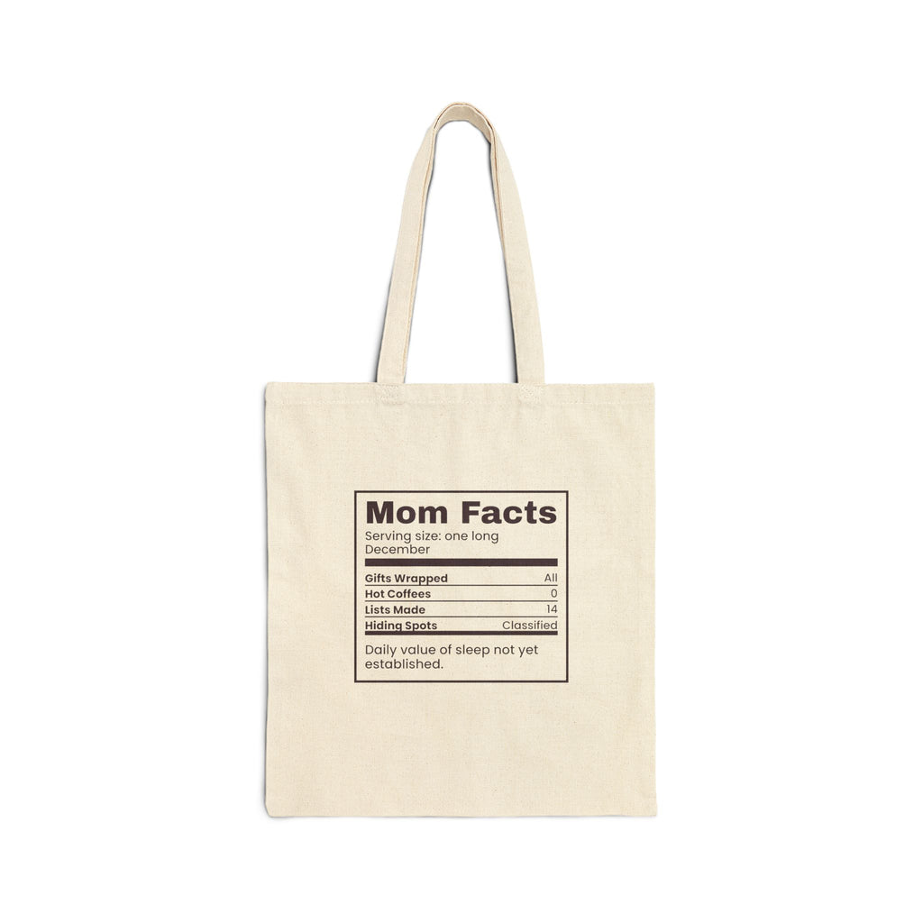 Funny Mom Christmas Tote Bag Mom Facts Nutrition Label