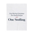 Funny Newlywed Christmas Throw Blanket Two Family Recipes One Stuffing
