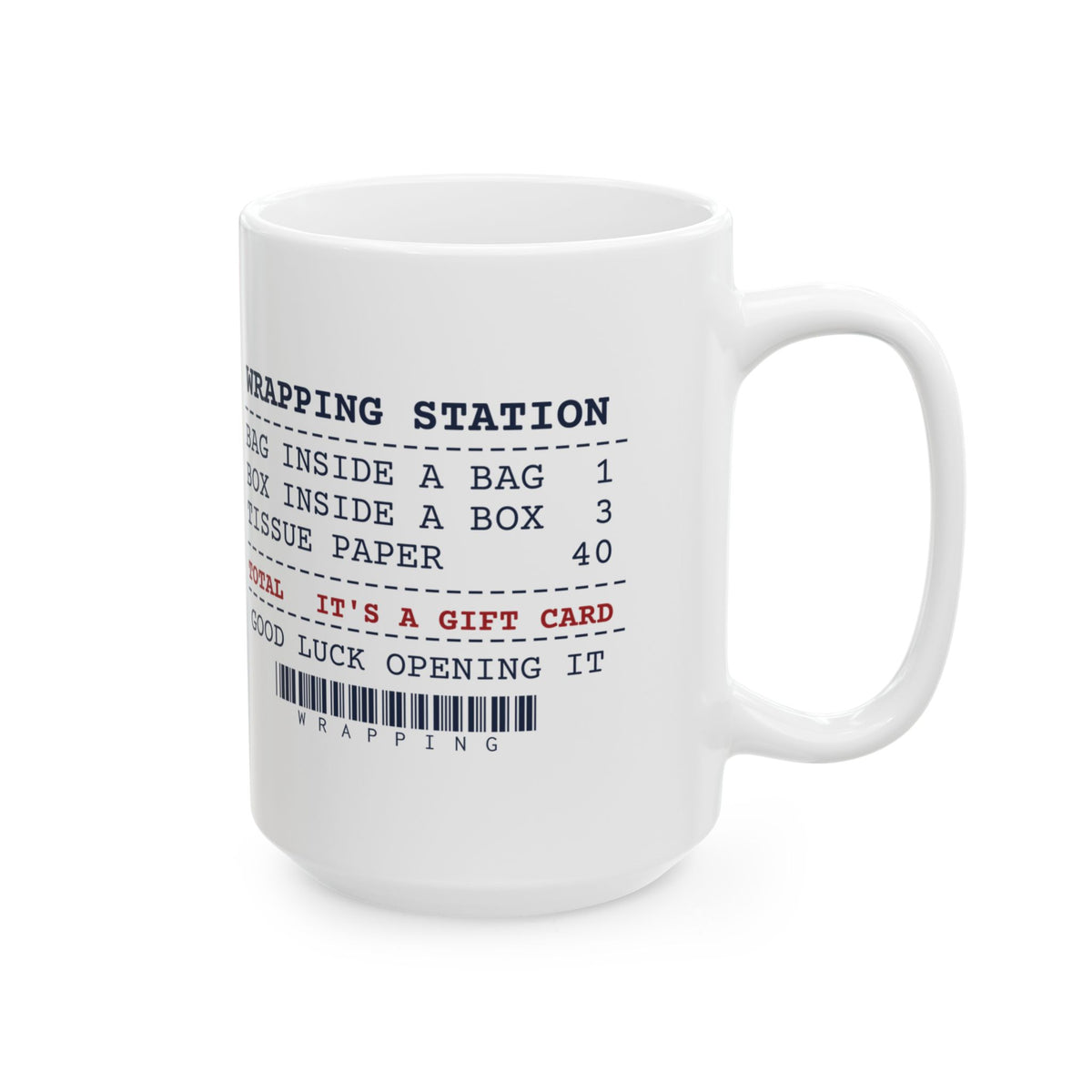 Funny Christmas Wrapping Coffee Mug Bag Within A Bag Within A Box
