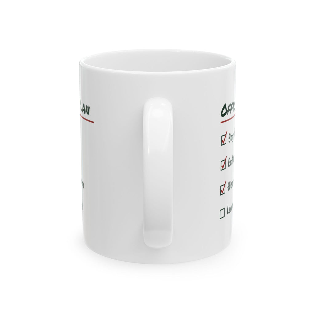 Funny Christmas Coffee Mug Office Party Plan Leave With The Tray