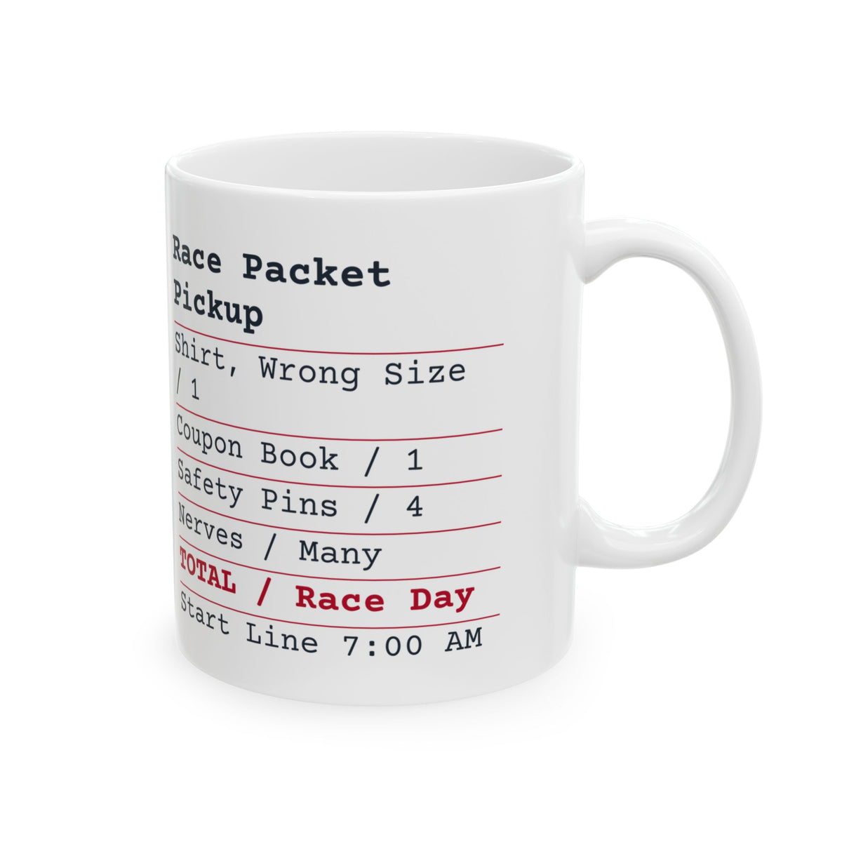 Funny Runner Coffee Mug Race Packet Pickup Receipt For Runners