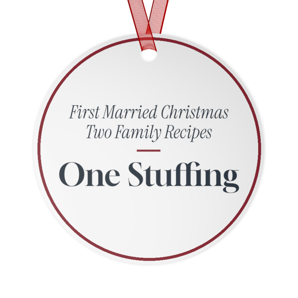 Funny Christmas Ornament Newlyweds Two Family Recipes One Stuffing