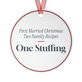 Funny Christmas Ornament Newlyweds Two Family Recipes One Stuffing