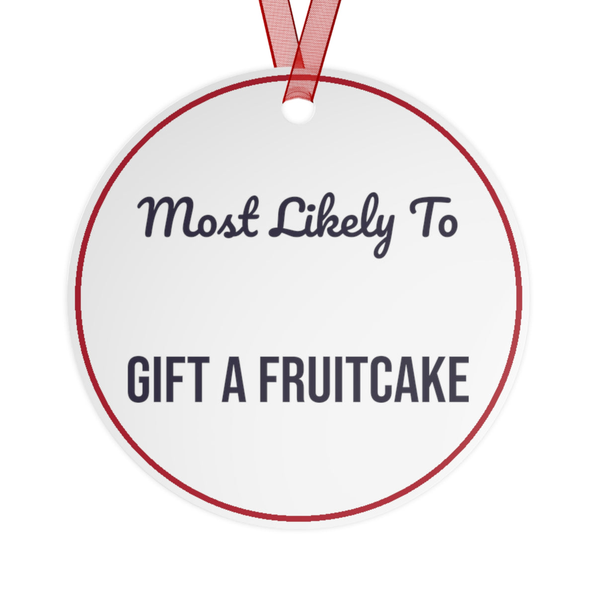 Funny Christmas Ornament Most Likely To Gift A Fruitcake