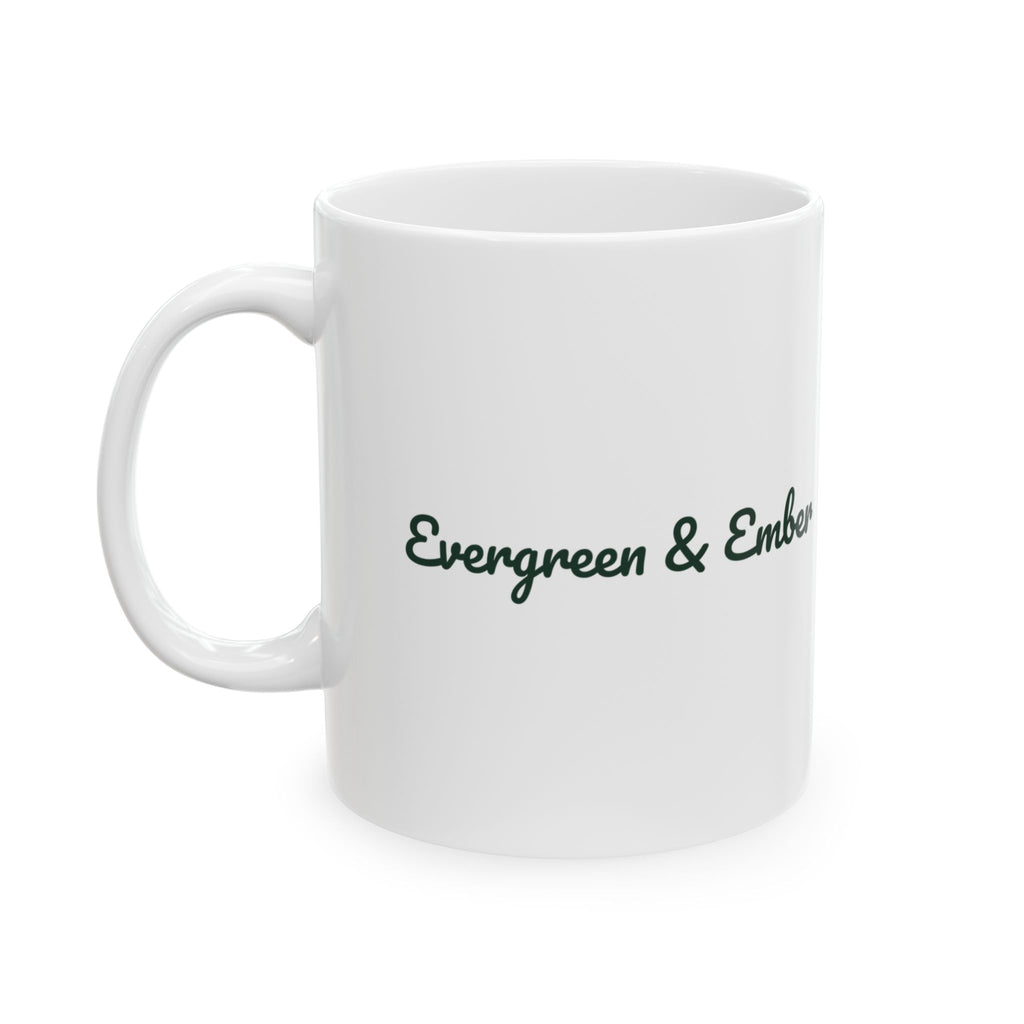 Christmas Coffee Mug Evergreen And Ember Cozy Script Winter Cup