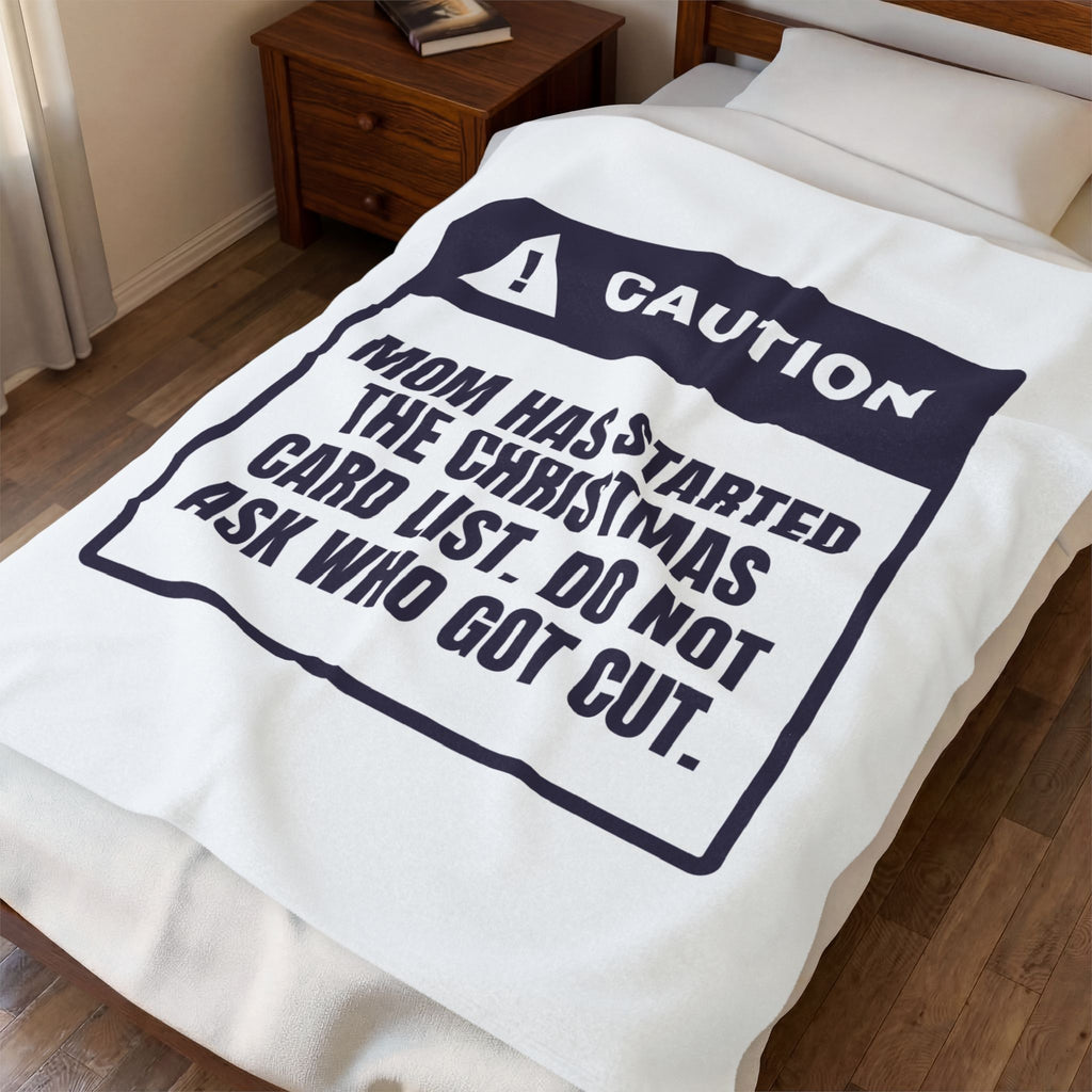 Funny Christmas Mom Throw Blanket Christmas Card List Do Not Ask