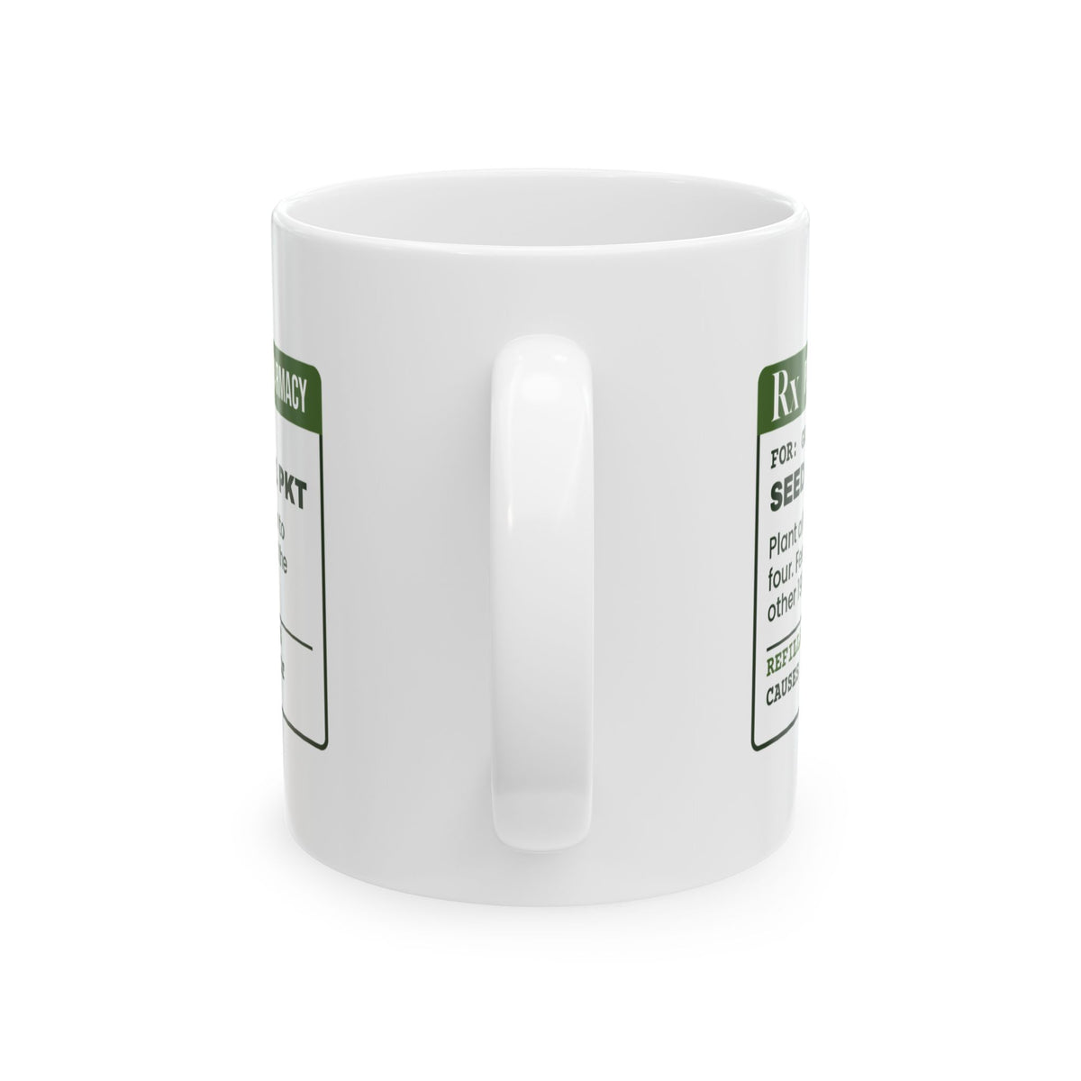 Funny Gardening Coffee Mug Seed Packet Prescription Label For Gardeners