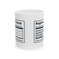 Funny Engineer Coffee Mug Engineer Facts Nutrition Label