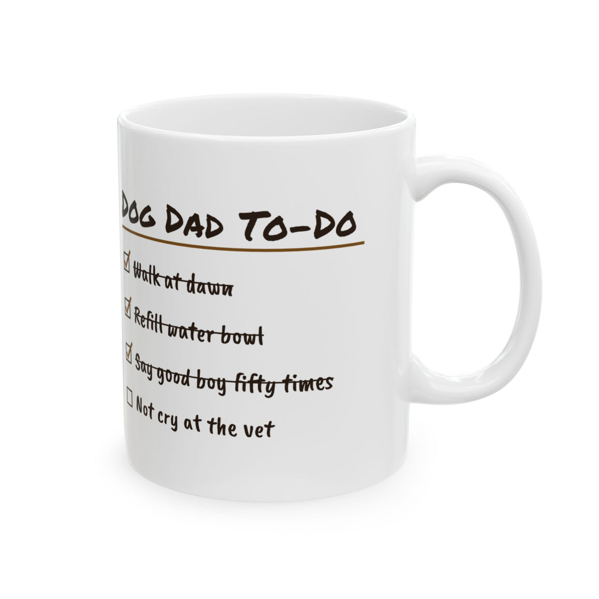 Funny Dog Dad Coffee Mug Checklist To-Do For Dog Dads