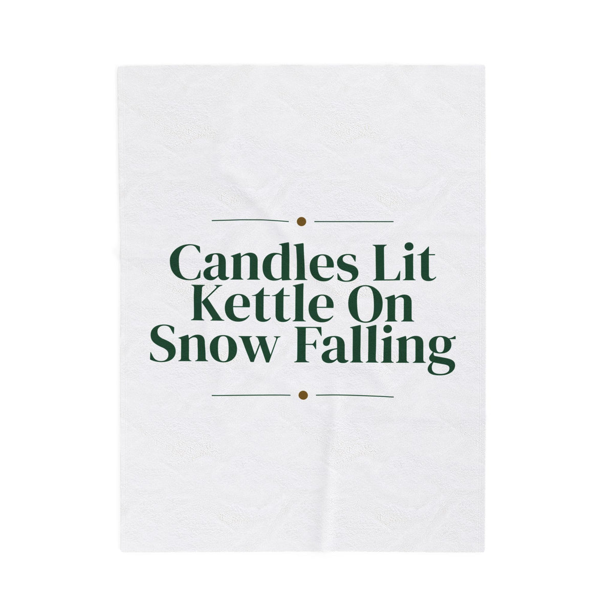 Christmas Throw Blanket Candles Lit Kettle On Snow Falling Cozy Winter