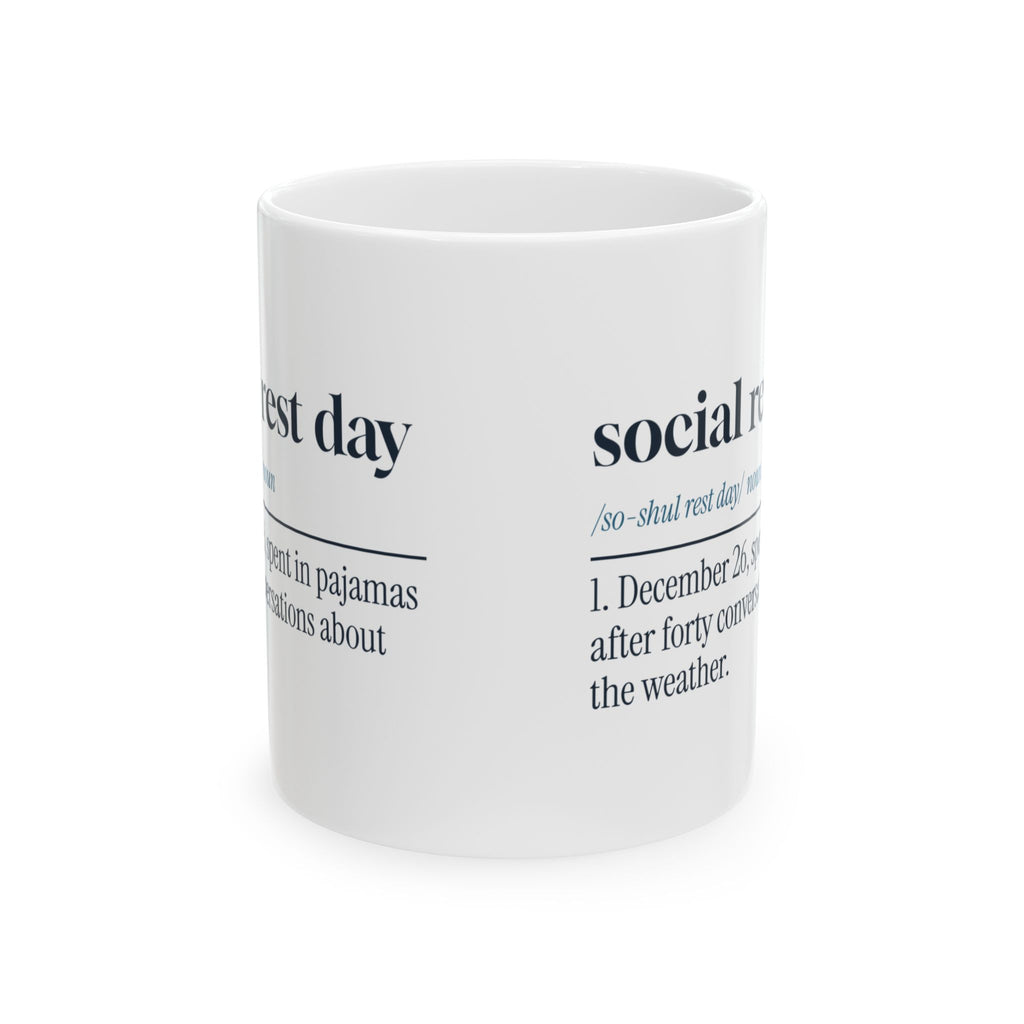 Funny Christmas Coffee Mug Social Rest Day For Introverts