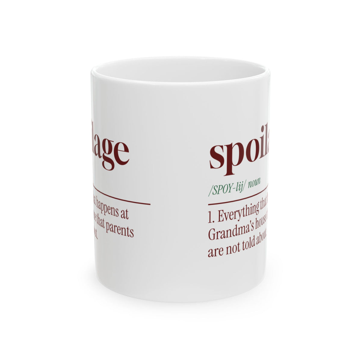 Funny Christmas Grandma Coffee Mug Spoilage Dictionary Definition