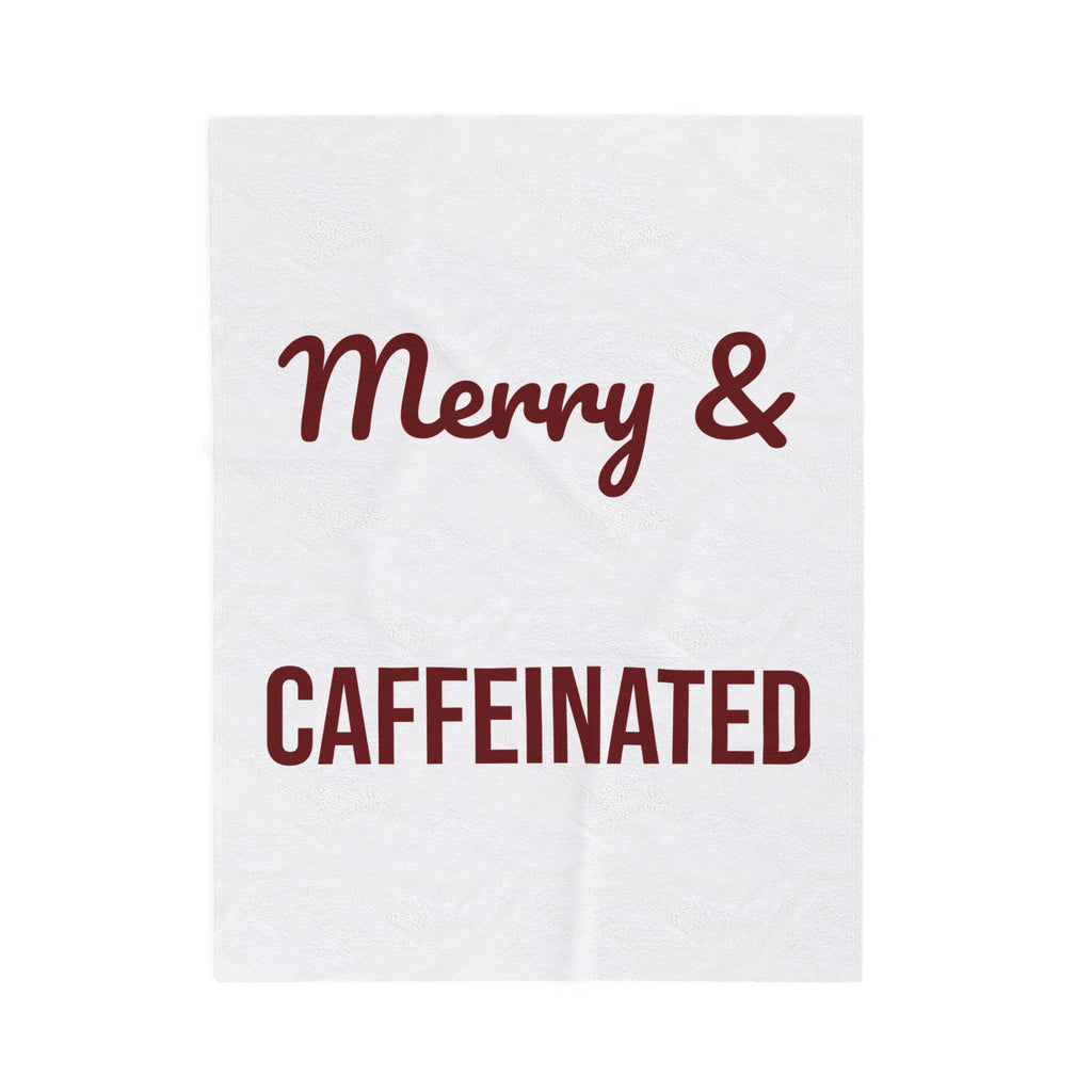 Christmas Throw Blanket Merry And Caffeinated For Coffee Lovers
