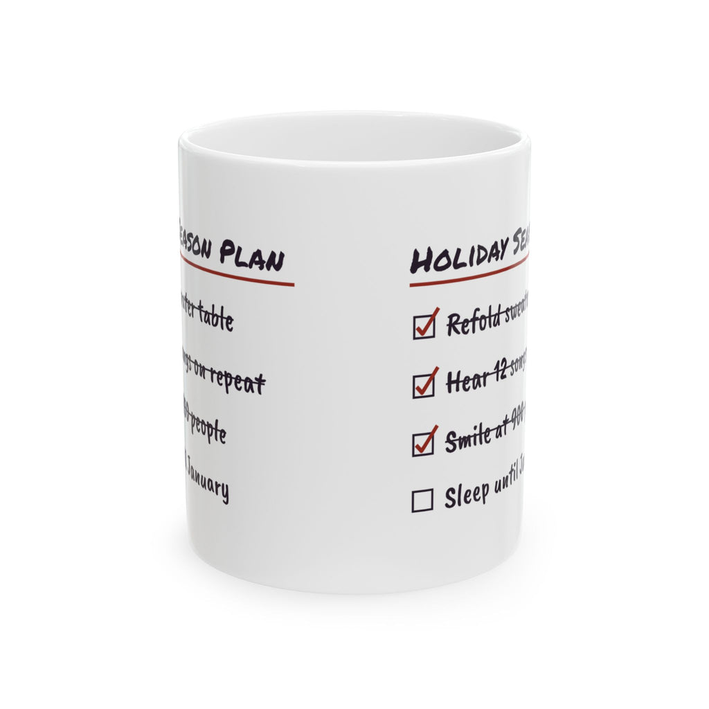 Funny Christmas Retail Coffee Mug Holiday Season Plan Checklist