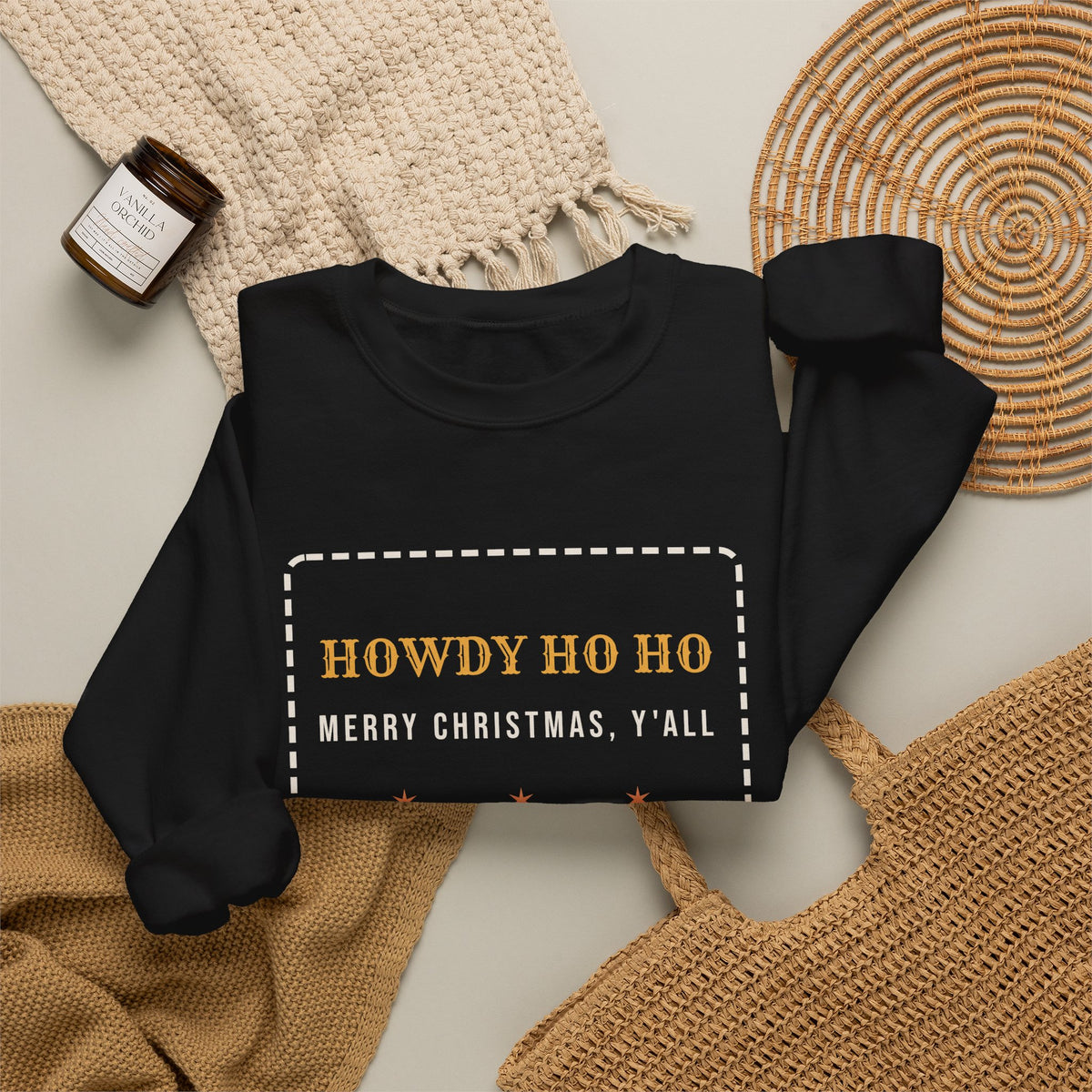 Funny Western Christmas Sweatshirt Howdy Ho Ho