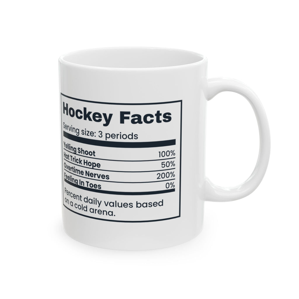 Funny Hockey Coffee Mug Hockey Facts Nutrition Label For Fans