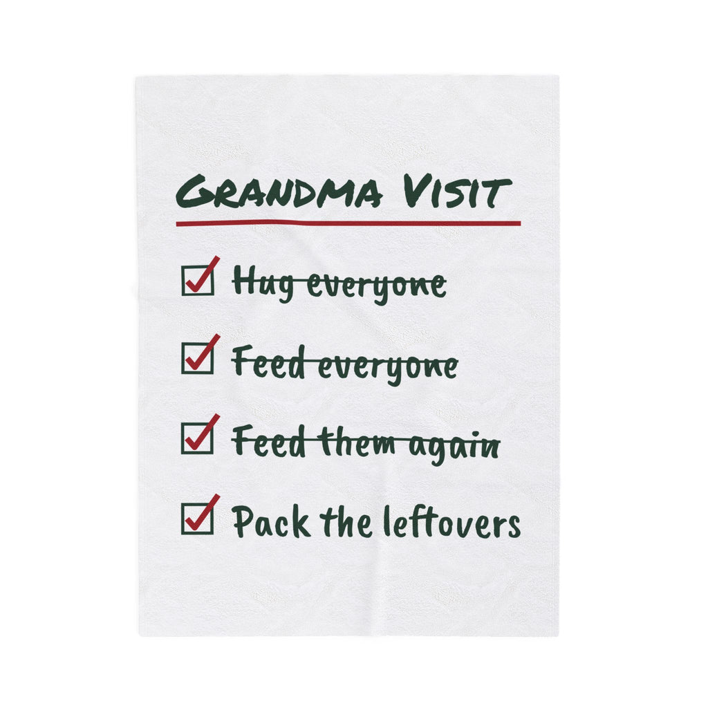 Funny Christmas Throw Blanket Grandma Visit Pack The Leftovers For Grandma