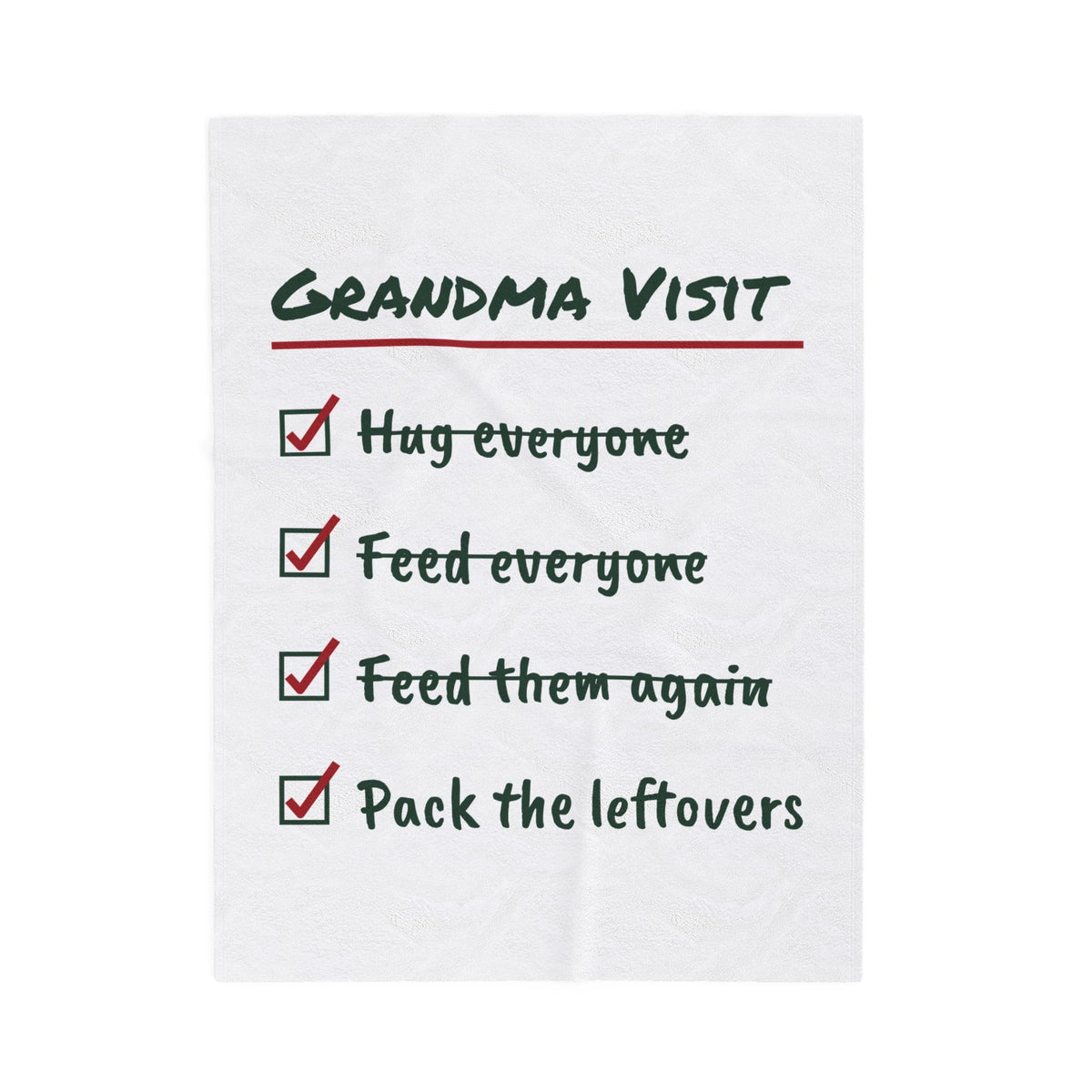 Funny Christmas Throw Blanket Grandma Visit Pack The Leftovers For Grandma