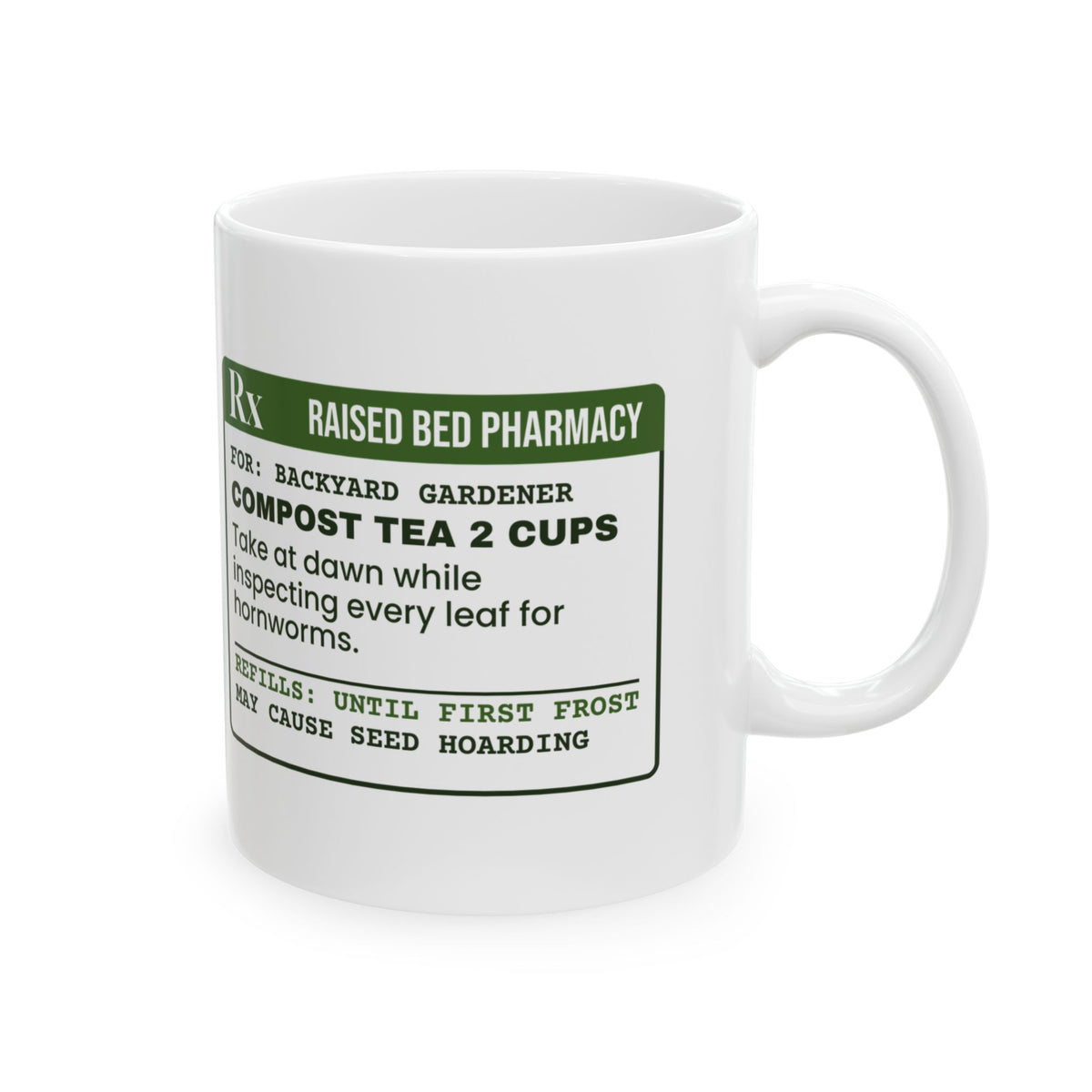 Funny Gardening Coffee Mug Compost Tea Prescription For Gardeners