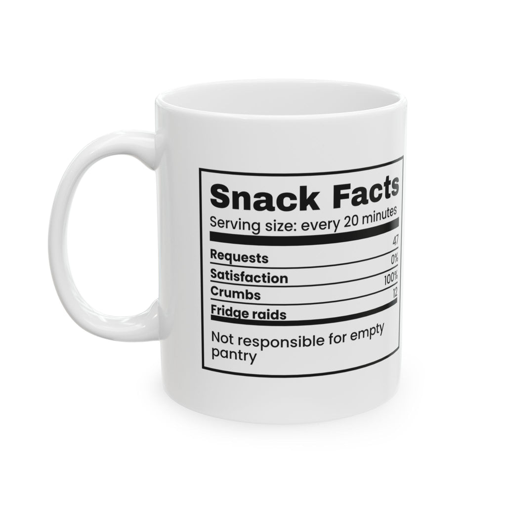 Boy Mom Coffee Mug Snack Facts Every 20 Minutes