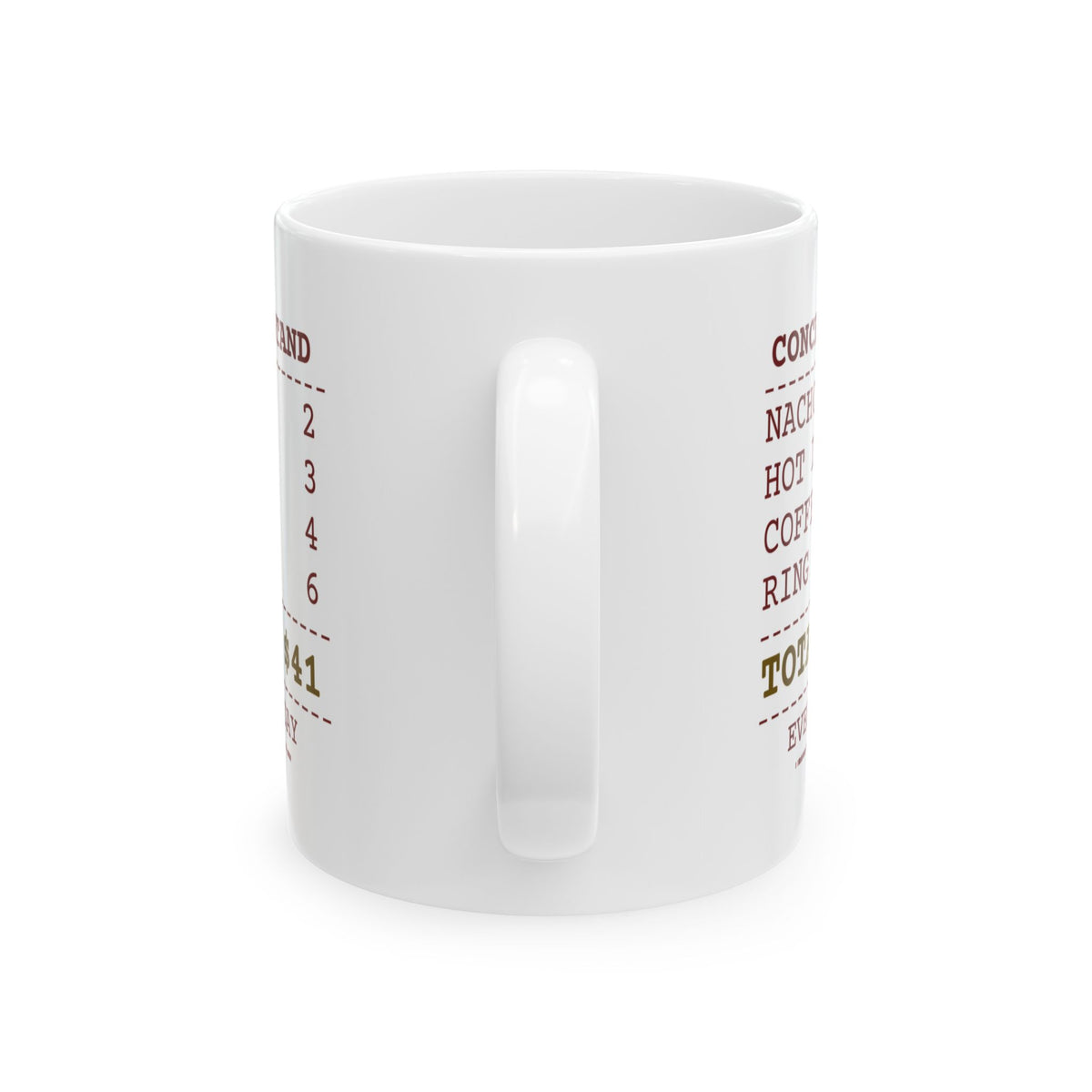 Funny Baseball Mom Coffee Mug Concession Stand Receipt