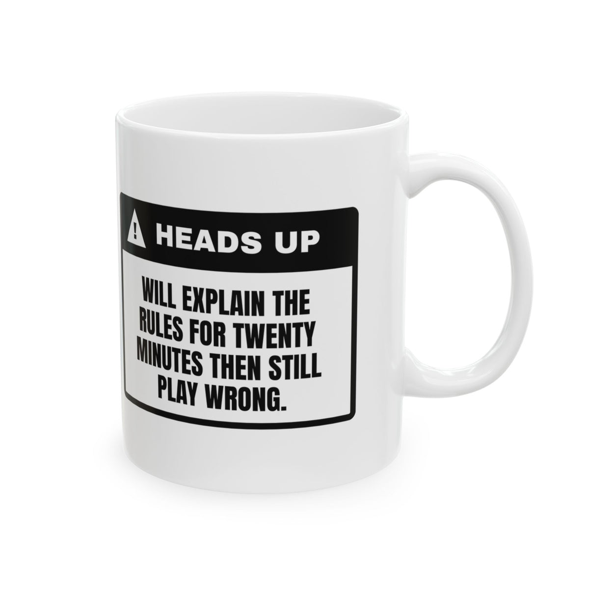 Board Game Coffee Mug Heads Up Explains Rules Wrong