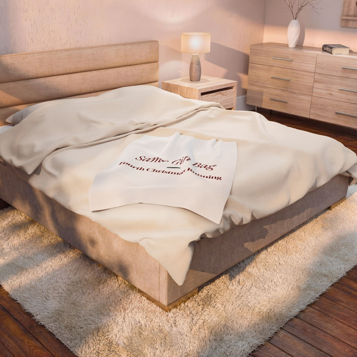 Funny Christmas Throw Blanket Same Gift Bag Fourth Christmas Running