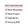 Funny Christmas Dad Sticker Christmas Eve Checklist Asleep By 8:40