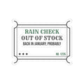 Funny Christmas Retail Sticker Rain Check Back In January Probably