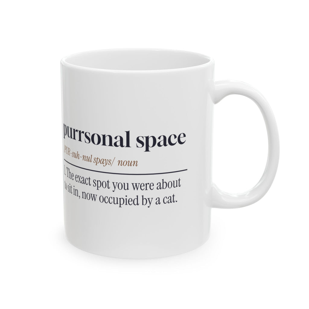 Funny Cat Mom Coffee Mug Purrsonal Space Dictionary Definition