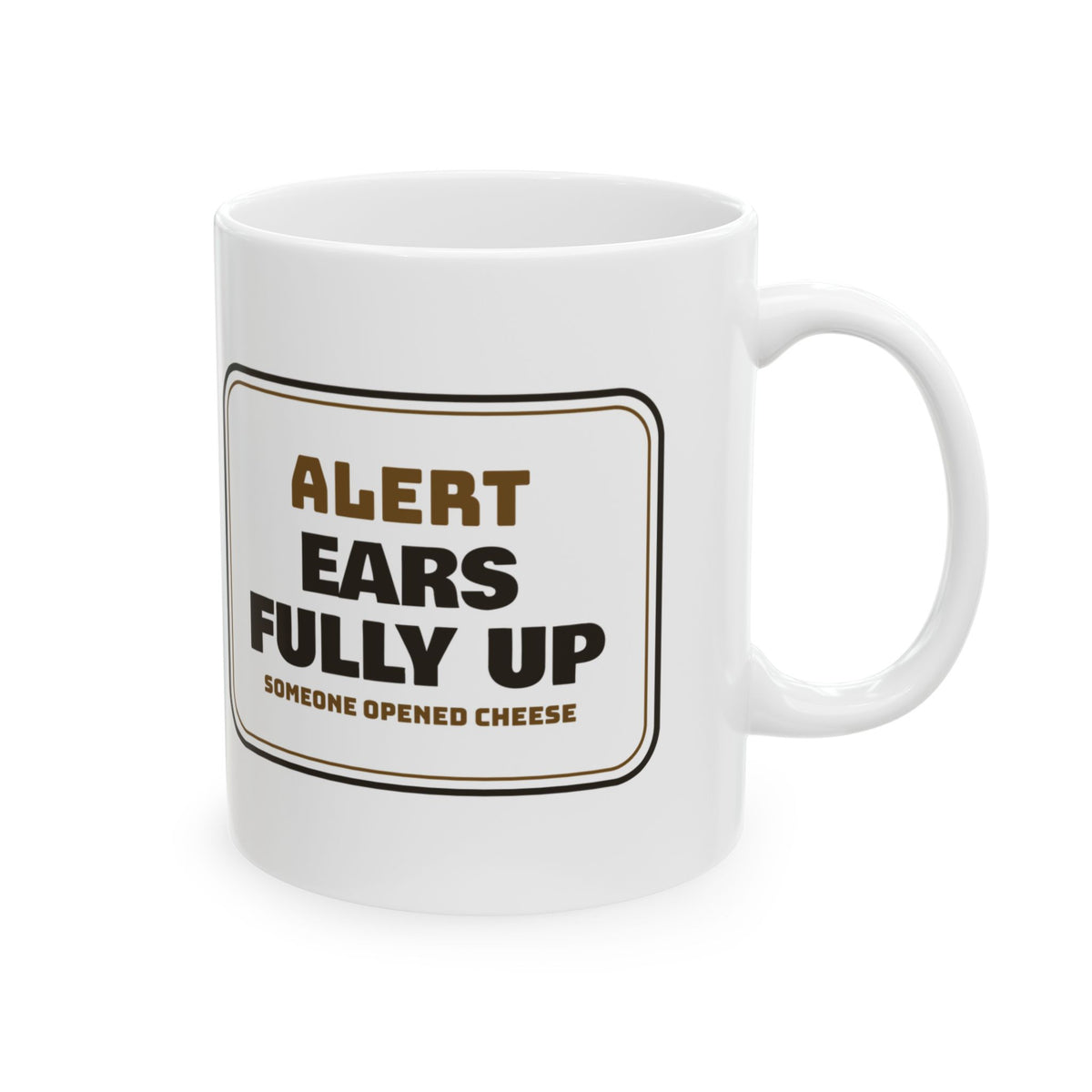 Funny German Shepherd Coffee Mug Ears Up Cheese Alert Sign For Dog Dads