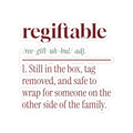 Funny Christmas Sticker Regiftable Definition Still In The Box