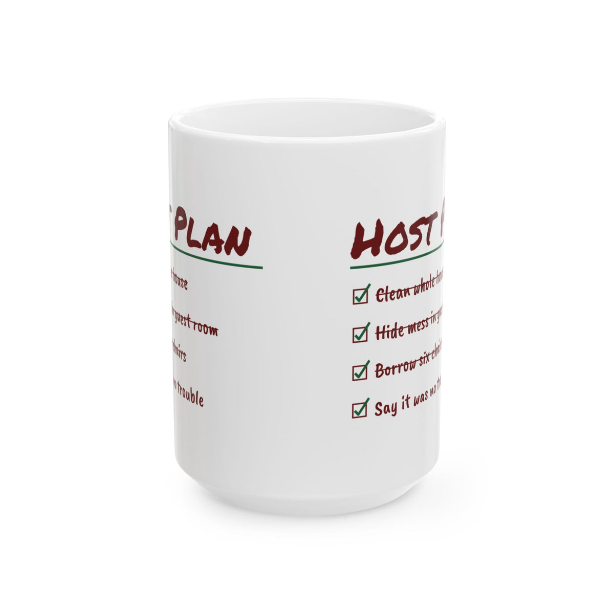 Funny Christmas Host Coffee Mug Borrow Six Chairs Checklist