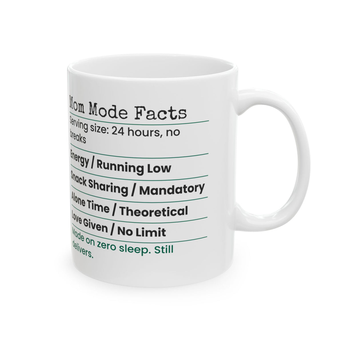 Funny Mom Coffee Mug Mom Mode Facts Label For Wife