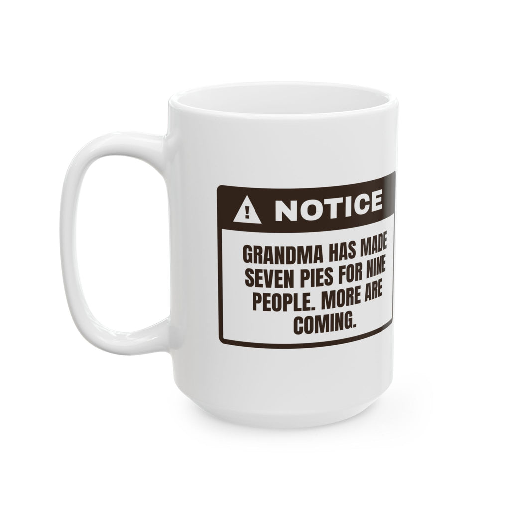 Funny Grandma Christmas Coffee Mug Seven Pies Nine People
