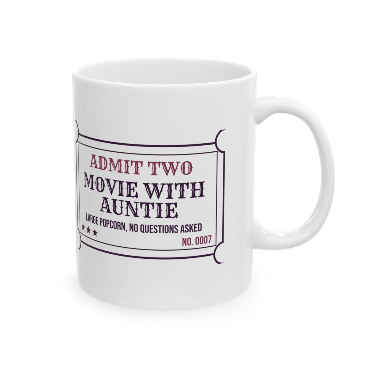 Funny Aunt Coffee Mug Movie With Auntie Large Popcorn No Questions