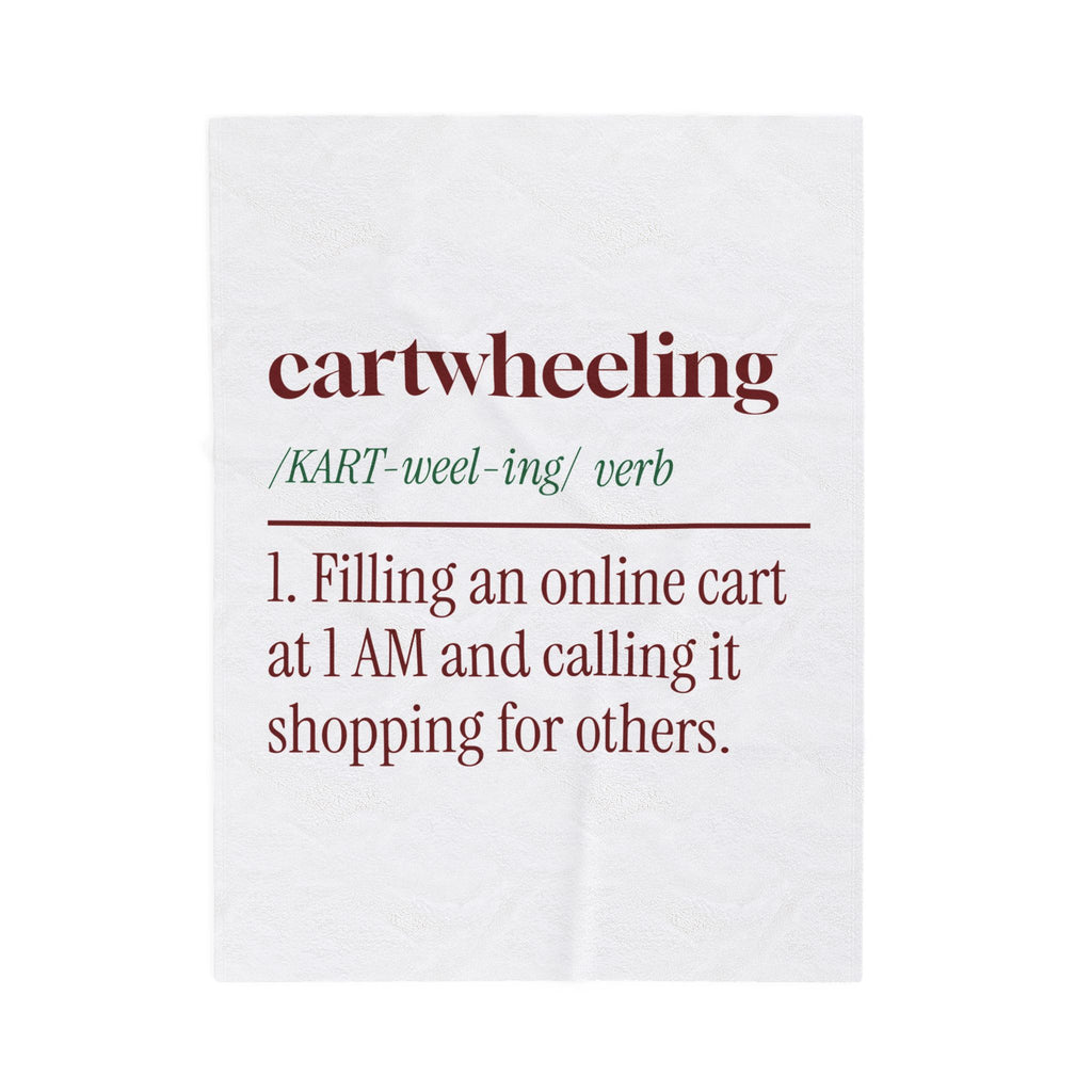 Funny Christmas Shopping Throw Blanket Cartwheeling Dictionary Definition