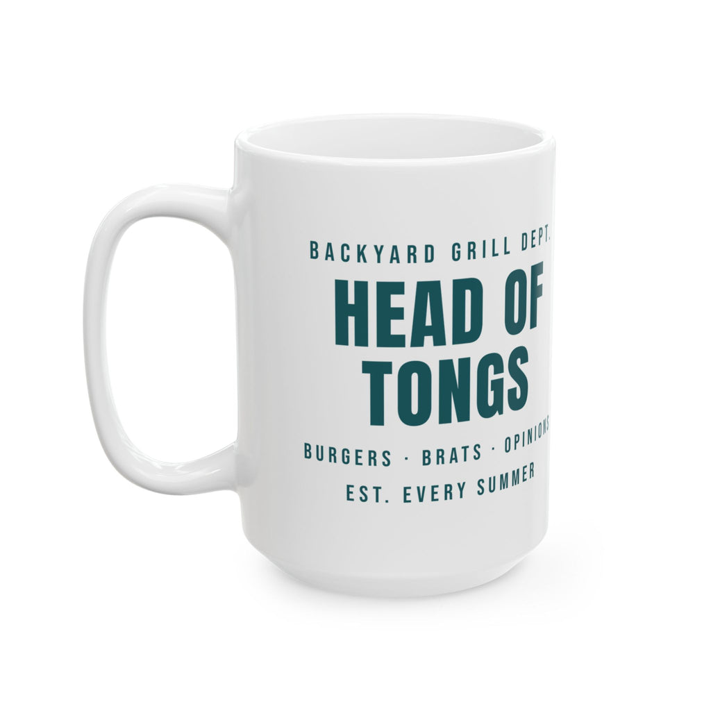 Funny Grill Dad Coffee Mug Head Of Tongs Backyard BBQ