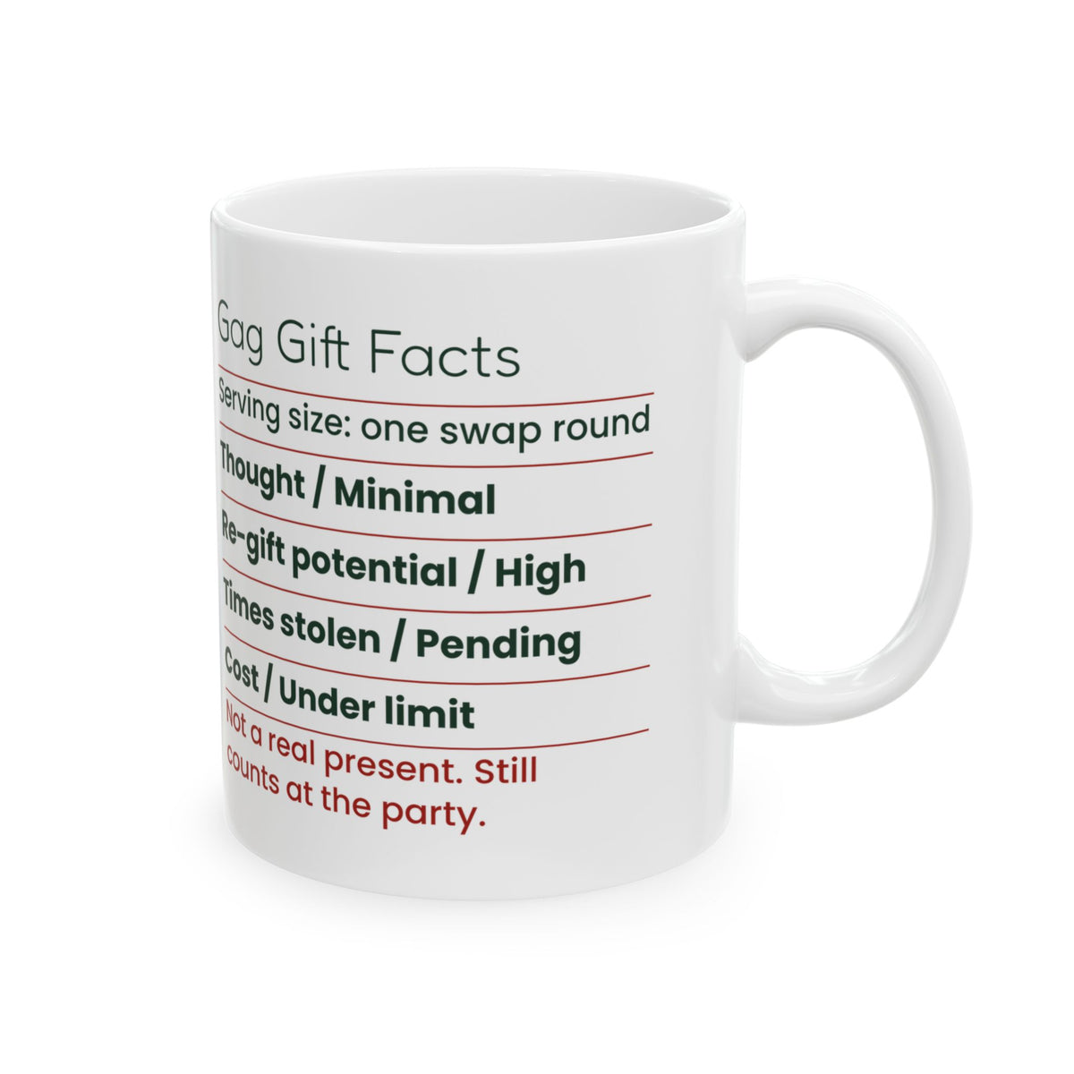 Funny White Elephant Coffee Mug Gag Gift Facts Label For Coworkers