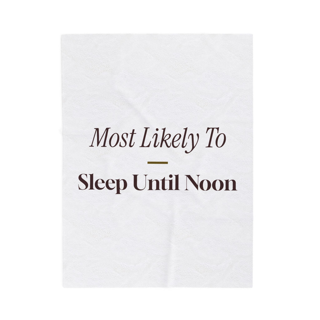 Funny Christmas Throw Blanket Most Likely To Sleep Until Noon