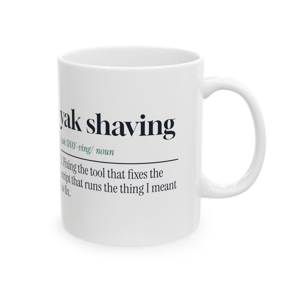 Funny Software Developer Coffee Mug Yak Shaving Definition