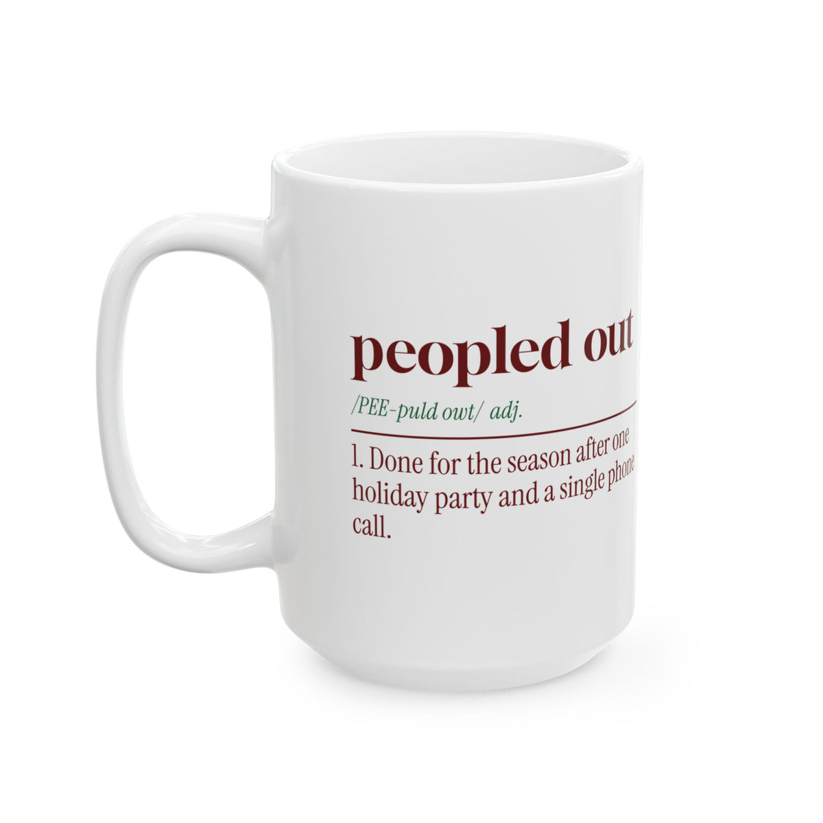 Funny Christmas Introvert Coffee Mug Peopled Out Dictionary Definition